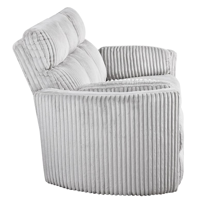 Pemberly Row Mega Grey Power Glider Reclining Sofa and Two Glider Recliners