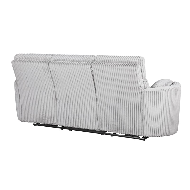 Pemberly Row Mega Grey Power Glider Reclining Sofa and Two Glider Recliners