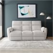 Pemberly Row Mega Ivory Power Glider Reclining Sofa and Two Glider Recliners