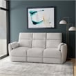 Pemberly Row Mega Ivory Power Glider Reclining Sofa and Two Glider Recliners