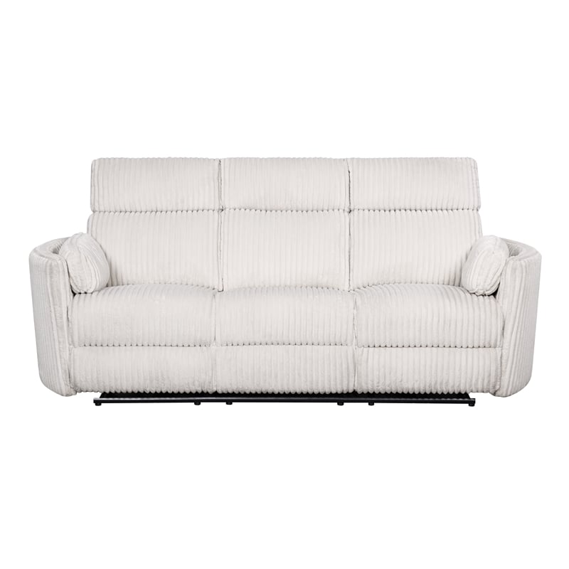 Pemberly Row Mega Ivory Power Glider Reclining Sofa and Two Glider Recliners