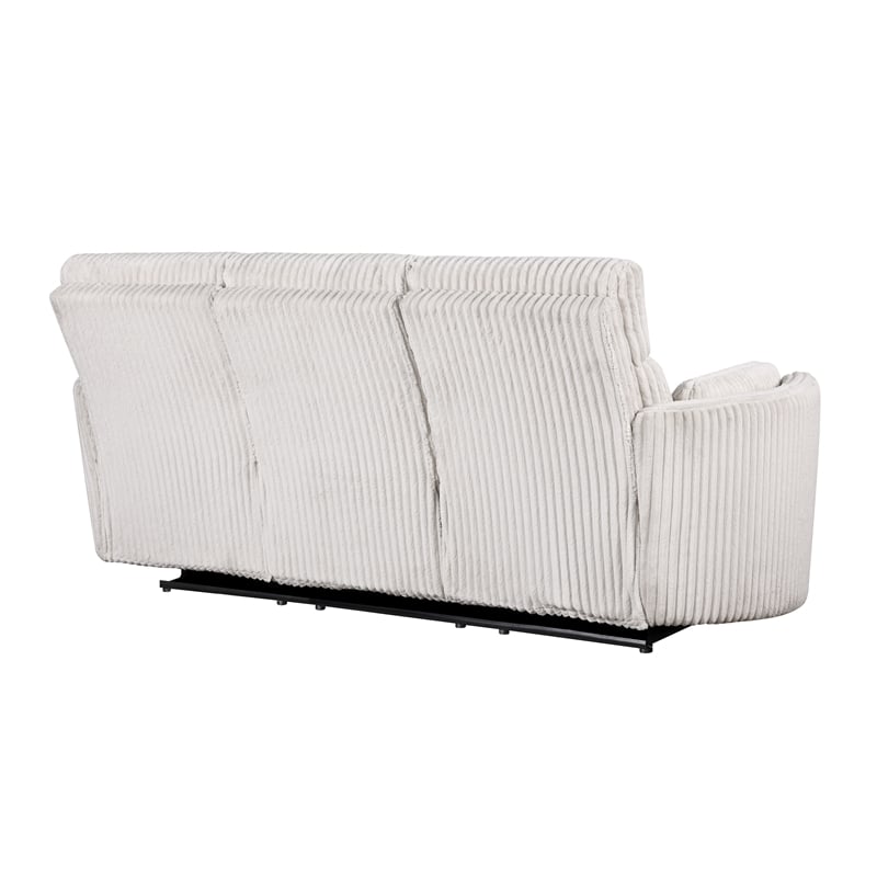 Pemberly Row Mega Ivory Power Glider Reclining Sofa and Two Glider Recliners