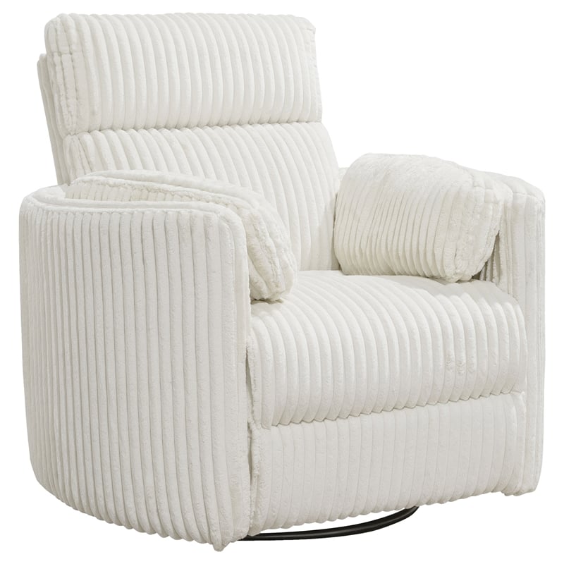 Pemberly Row Mega Ivory Power Glider Reclining Sofa and Two Glider Recliners