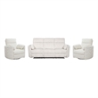 Pemberly Row Mega Ivory Power Glider Reclining Sofa and Two Glider Recliners