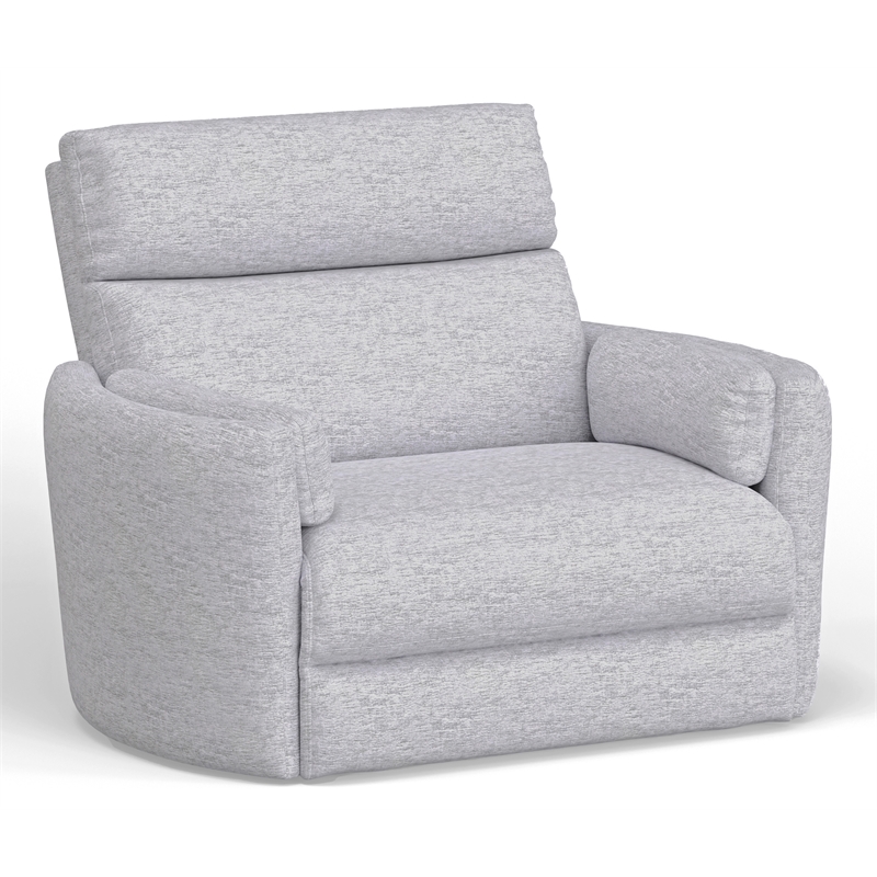 Pemberly Row Modern XL Fabric Power Glider Recliner in Mineral Gray