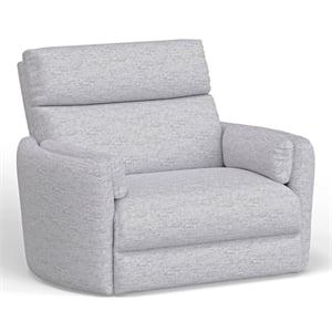 Pemberly Row Modern XL Fabric Power Glider Recliner in Mineral Gray