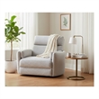 Pemberly Row Modern XL Fabric Power Glider Recliner in Mineral Gray
