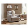 Pemberly Row Modern XL Fabric Power Glider Recliner in Mineral Gray