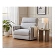Pemberly Row Modern XL Fabric Power Glider Recliner in Mineral Gray