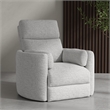 Pemberly Row Manual Glider Recliner Swivel Accent Chair in Angora Linen