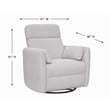 Pemberly Row Manual Glider Recliner Swivel Accent Chair in Angora Linen