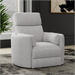 Pemberly Row Manual Glider Recliner Swivel Accent Chair in Angora Linen