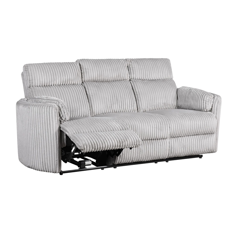 Pemberly Row Mega Gray Power Glider Reclining Sofa & Loveseat & Recliner