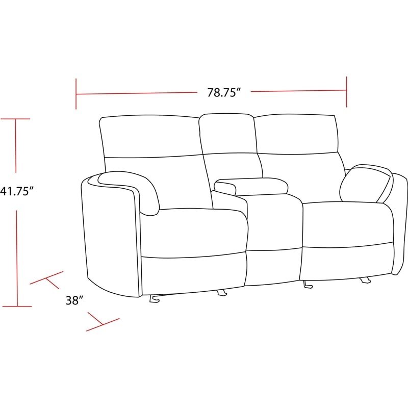 Pemberly Row Mega Gray Power Glider Reclining Sofa & Loveseat & Recliner