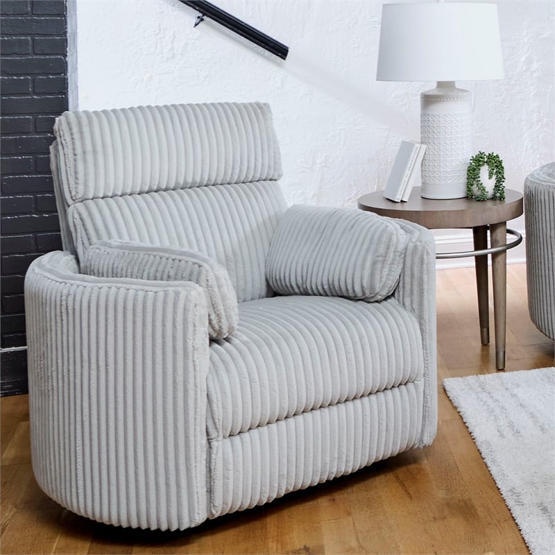 Pemberly Row Mega Gray Power Glider Reclining Sofa & Loveseat & Recliner