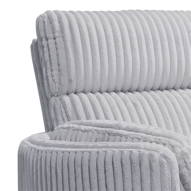 Pemberly Row Mega Gray Power Glider Reclining Sofa & Loveseat & Recliner