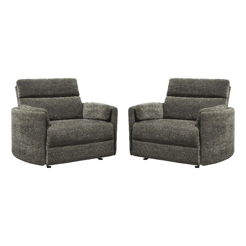 Pemberly Row XL Krypton Extra Wide Power Glider Recliner Two Pack