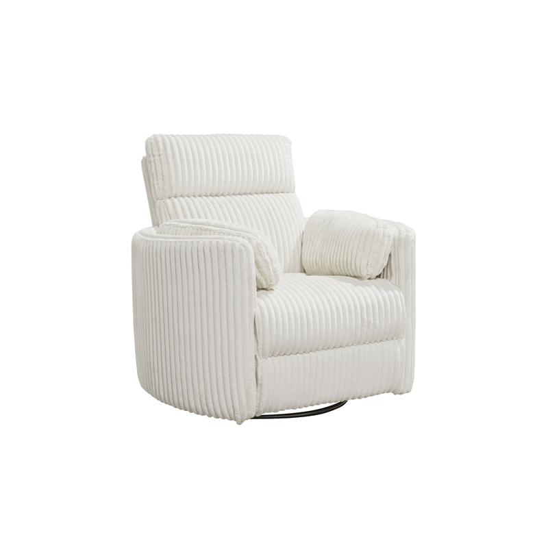 Pemberly Row Mega Ivory Power Glider Reclining Sofa and Loveseat and Recliner