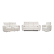 Pemberly Row Mega Ivory Power Glider Reclining Sofa and Loveseat and Recliner