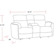 Pemberly Row Fabric Power Glider Reclining Console Loveseat in Ivory