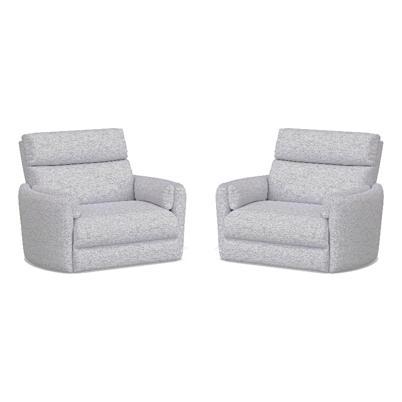Pemberly Row XL Extra Wide Power Glider Recliner in Mineral (Set of 2)
