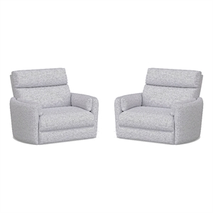 Pemberly Row XL Extra Wide Power Glider Recliner in Mineral (Set of 2)