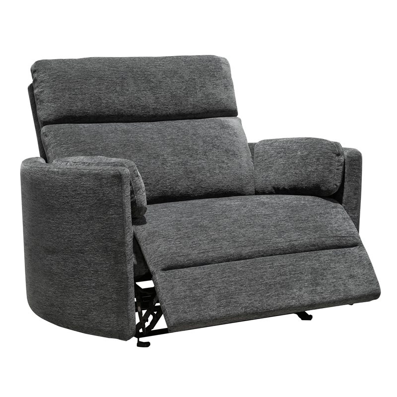 Pemberly Row XL Mediterranean Charcoal Extra Wide Power Glider Recliner Two Pack
