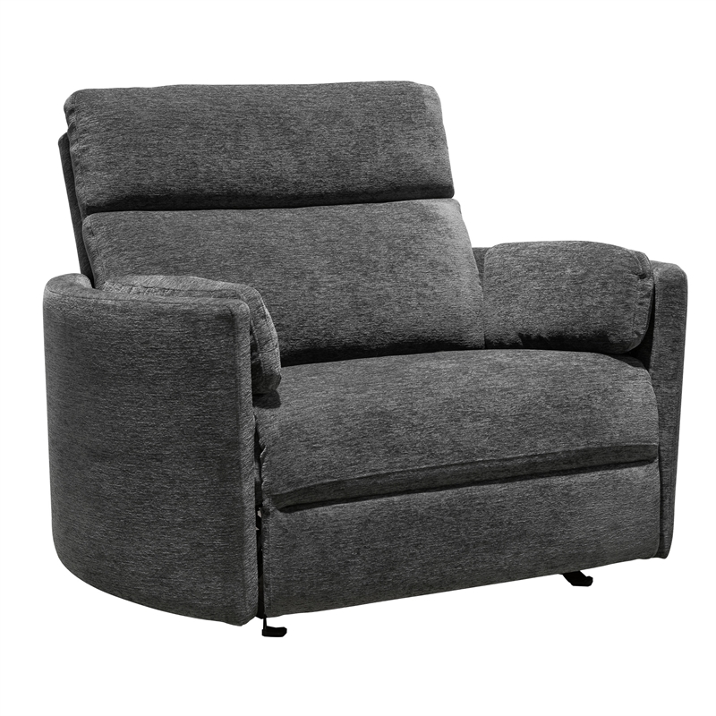 Pemberly Row XL Mediterranean Charcoal Extra Wide Power Glider Recliner Two Pack