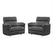 Pemberly Row XL Mediterranean Charcoal Extra Wide Power Glider Recliner Two Pack