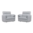 Pemberly Row XL Extra Wide Power Glider Recliner in Mega Gray (Set of 2)