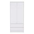 Pemberly Row Contemporary Engineered Wood Armoire with 2-Drawers in White