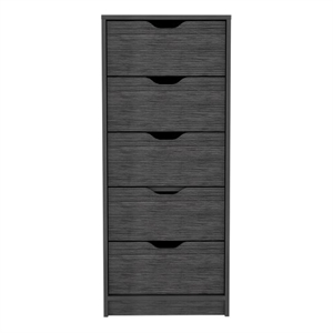 Pemberly Row Contemporary Engineered Wood 5-Drawers Dresser in Smoky Oak