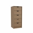 Pemberly Row Contemporary Engineered Wood 5-Drawers Dresser in Macadamia