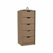Pemberly Row Contemporary Engineered Wood 5-Drawers Dresser in Macadamia