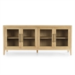 Pemberly Row 4-Door Sideboard in Natural Oak Wood Brown with Adjustable Shelves