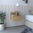 Pemberly Row Contemporary Floating Nightstand Engineered Wood Macadamia
