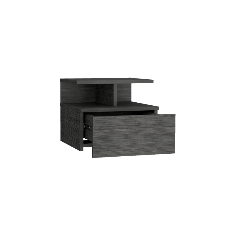 Pemberly Row Contemporary Floating Nightstand Engineered Wood Smoky Oak