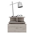 Pemberly Row Contemporary Floating Nightstand Engineered Wood Light Gray