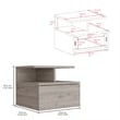 Pemberly Row Contemporary Floating Nightstand Engineered Wood Light Gray