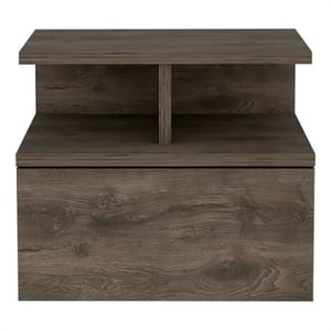 Pemberly Row Floating Nightstand Engineered Wood Dark Walnut