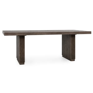 Pemberly Row 82&quot Reclaimed Pine Wood Dining Table in Rich Brown