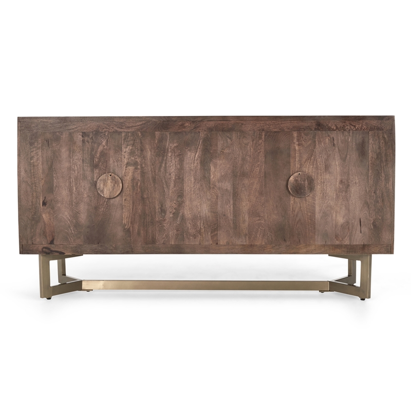 Pemberly Row Solid Mango Wood and Iron Sideboard in Bronze/Brown