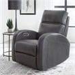 Pemberly Row Contemporary Polyester Power Glider Recliner in Pebble Gray