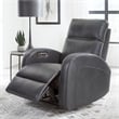 Pemberly Row Contemporary Polyester Power Glider Recliner in Pebble Gray
