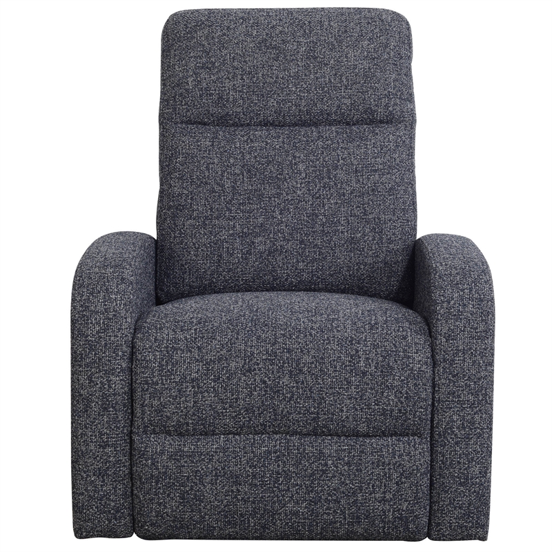 Pemberly Row Contemporary Fabric Power Swivel Glider Recliner in Black