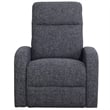 Pemberly Row Contemporary Fabric Power Swivel Glider Recliner in Black