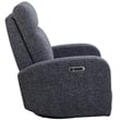 Pemberly Row Contemporary Fabric Power Swivel Glider Recliner in Black