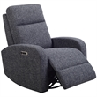 Pemberly Row Contemporary Fabric Power Swivel Glider Recliner in Black