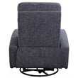 Pemberly Row Contemporary Fabric Power Swivel Glider Recliner in Black