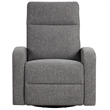 Pemberly Row Contemporary Leather Power Swivel Glider Recliner in Gray